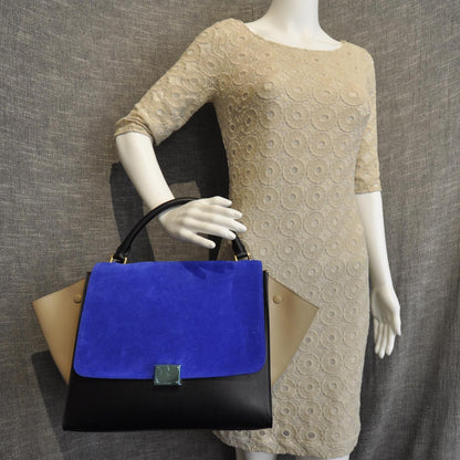 Celine Calfskin and Suede Trapeze Tri-Color 2 of 8