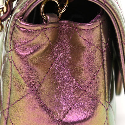 Chanel Iridescent Lambskin Quilted Mini Rectangular Flap Purple 13 of 13