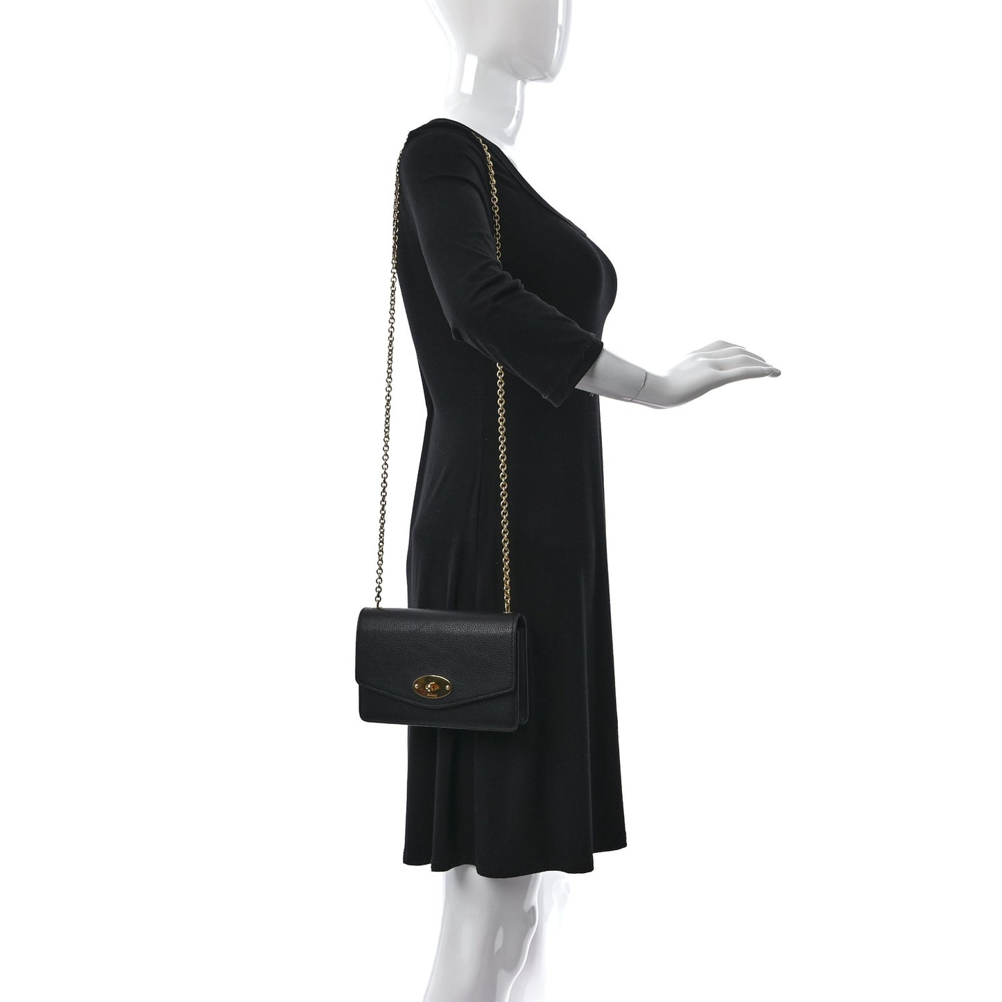 Small Classic Grain Calfskin Small Darley Black