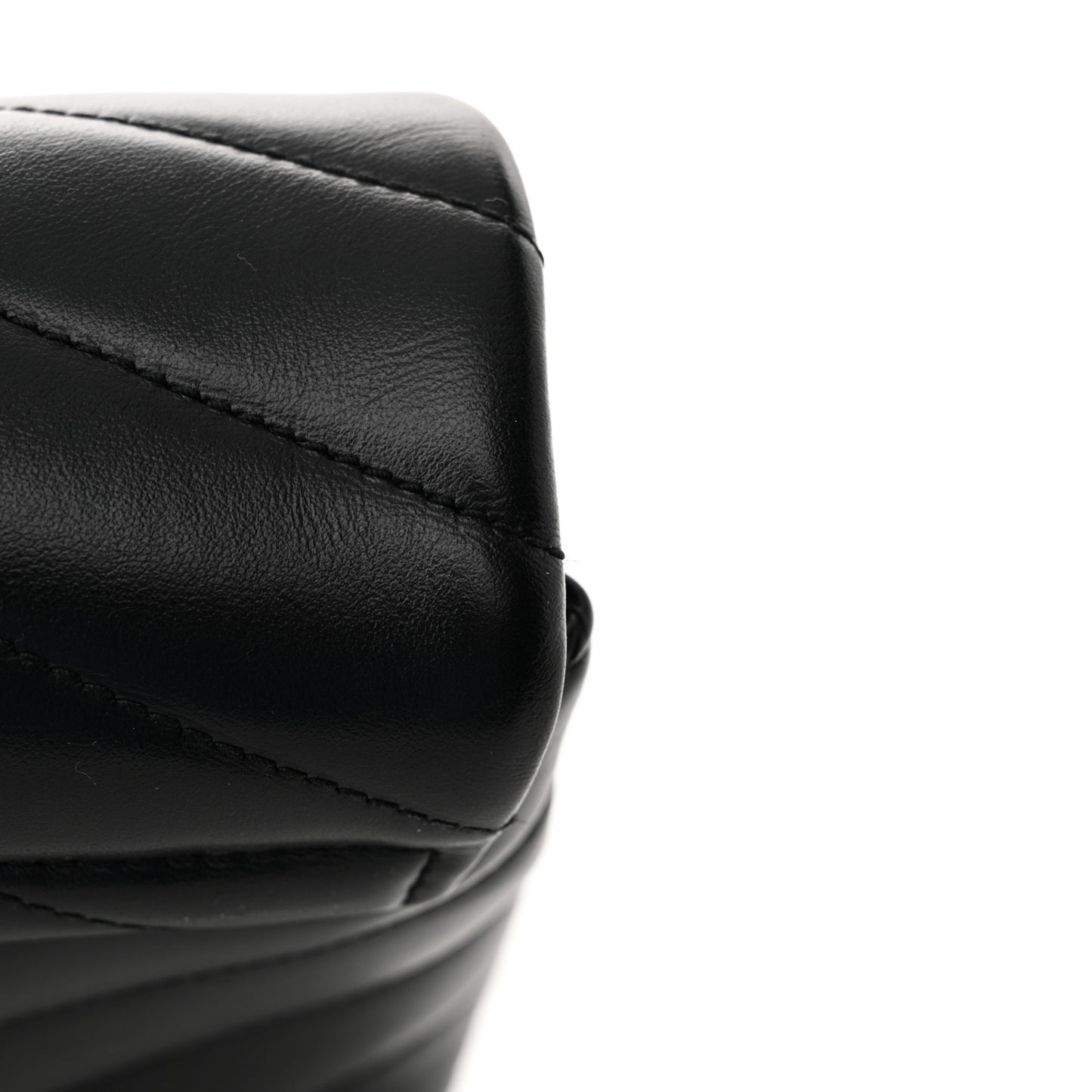 Calfskin Y Quilted Monogram Monochrome Toy Loulou Crossbody Bag Black
