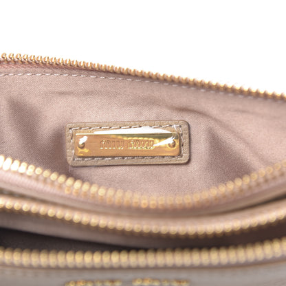 Miu Miu Vitello St.Daino Double Zip Chain Crossbody Cammeo 8 of 11
