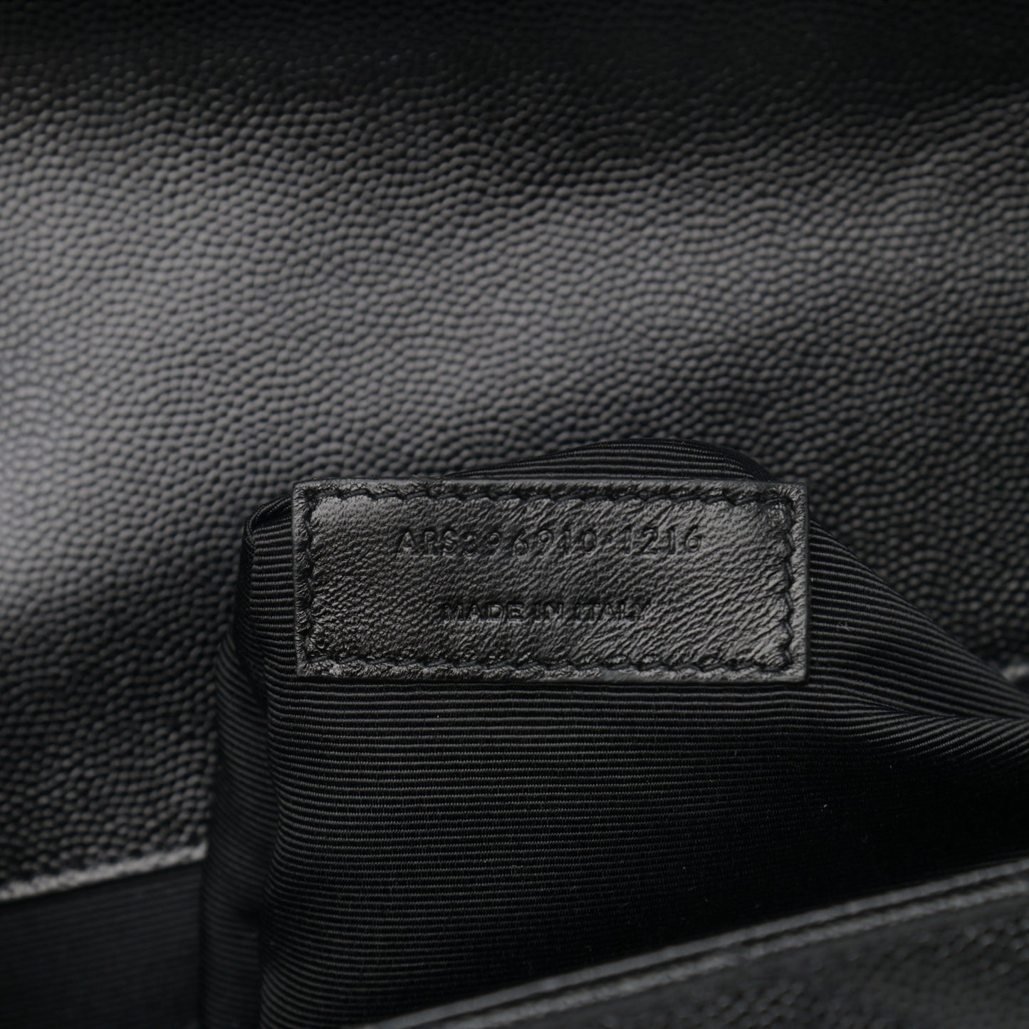 Grain De Poudre Matelasse Chevron Large Monogram Satchel Black