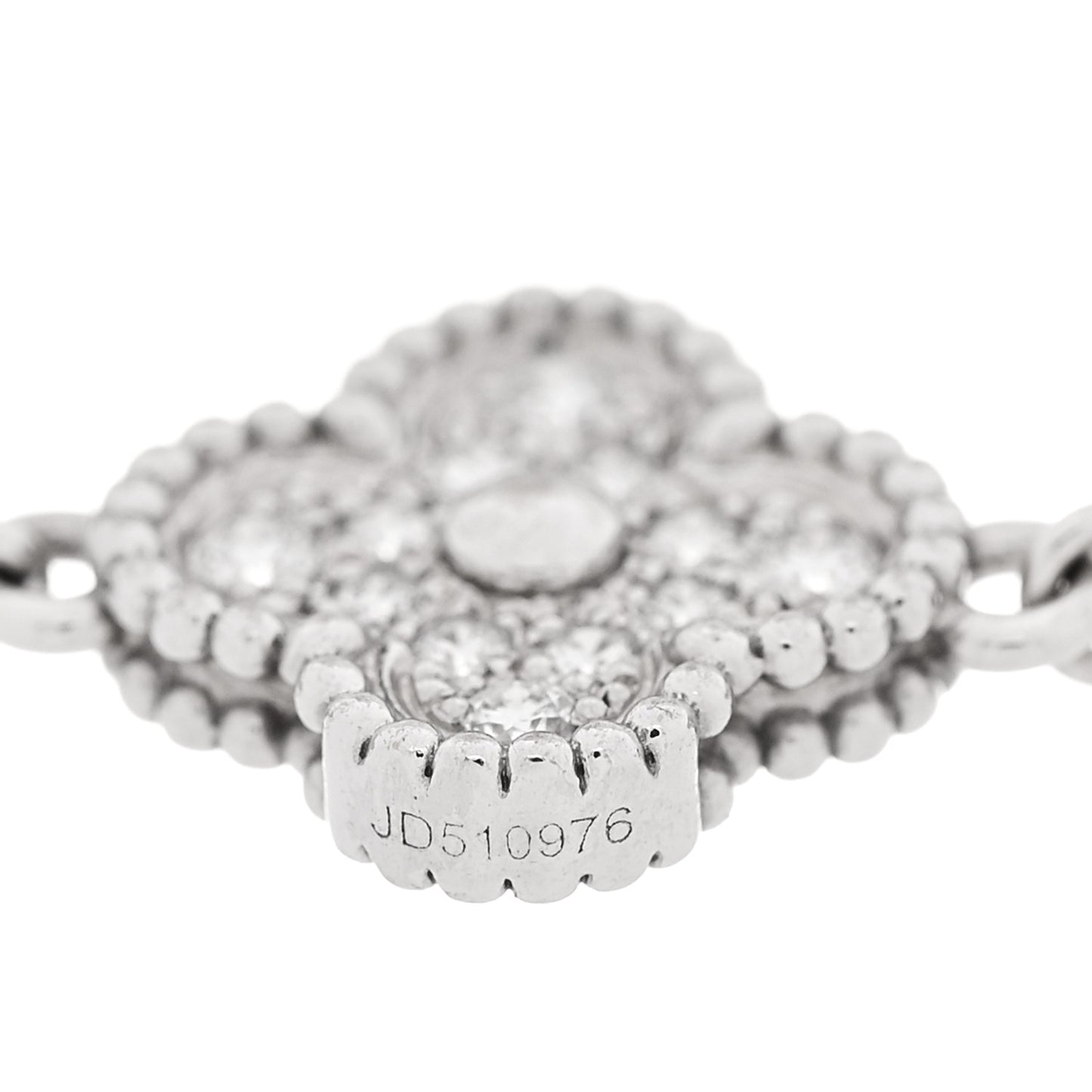 18K White Gold Diamond 6 Motifs Sweet Alhambra Bracelet
