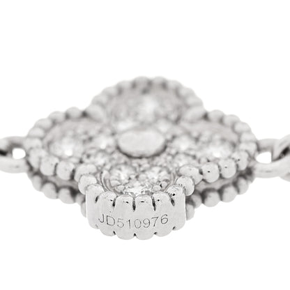 Van Cleef & Arpels 18K White Gold Diamond 6 Motifs Sweet Alhambra Bracelet 4 of 5