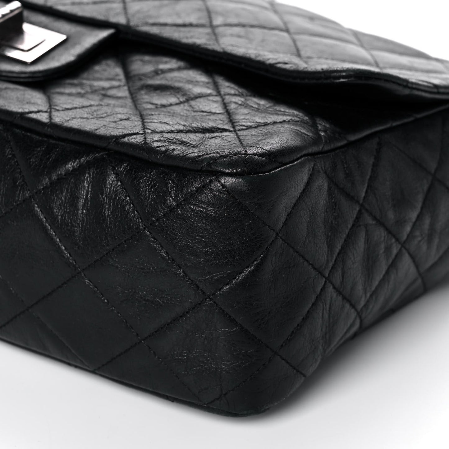 Washed Lambskin Quilted Jumbo Hybrid Reissue Flap Black