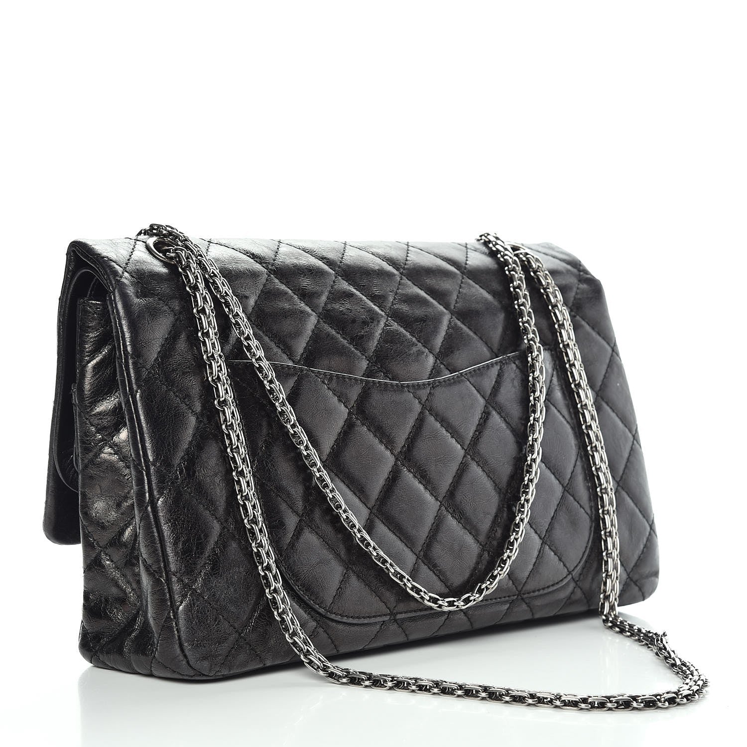 Chanel Metallic Aged Calfskin Quilted 2.55 Reissue 227 Flap Dark Silver 14 of 18