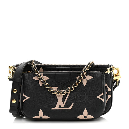 Louis Vuitton Empreinte Monogram Giant Multi Pochette Accessories Black Beige 1 of 12