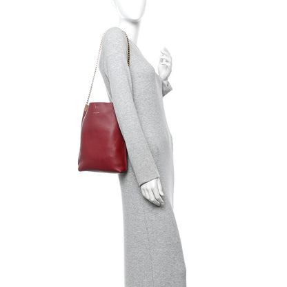 Saint Laurent Smooth Calfskin Small Suzanne Hobo Red 2 of 9