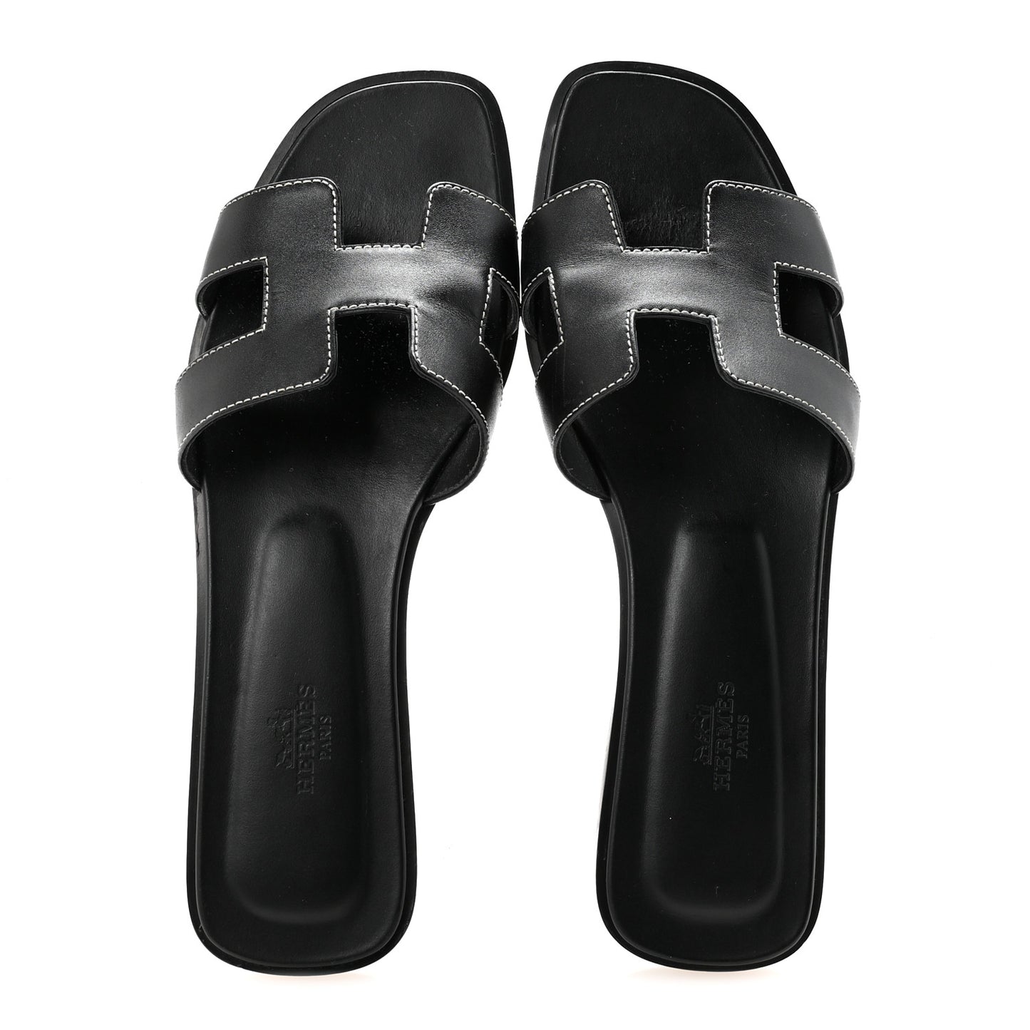 Box Calfskin Oran Sandals 39.5 Black