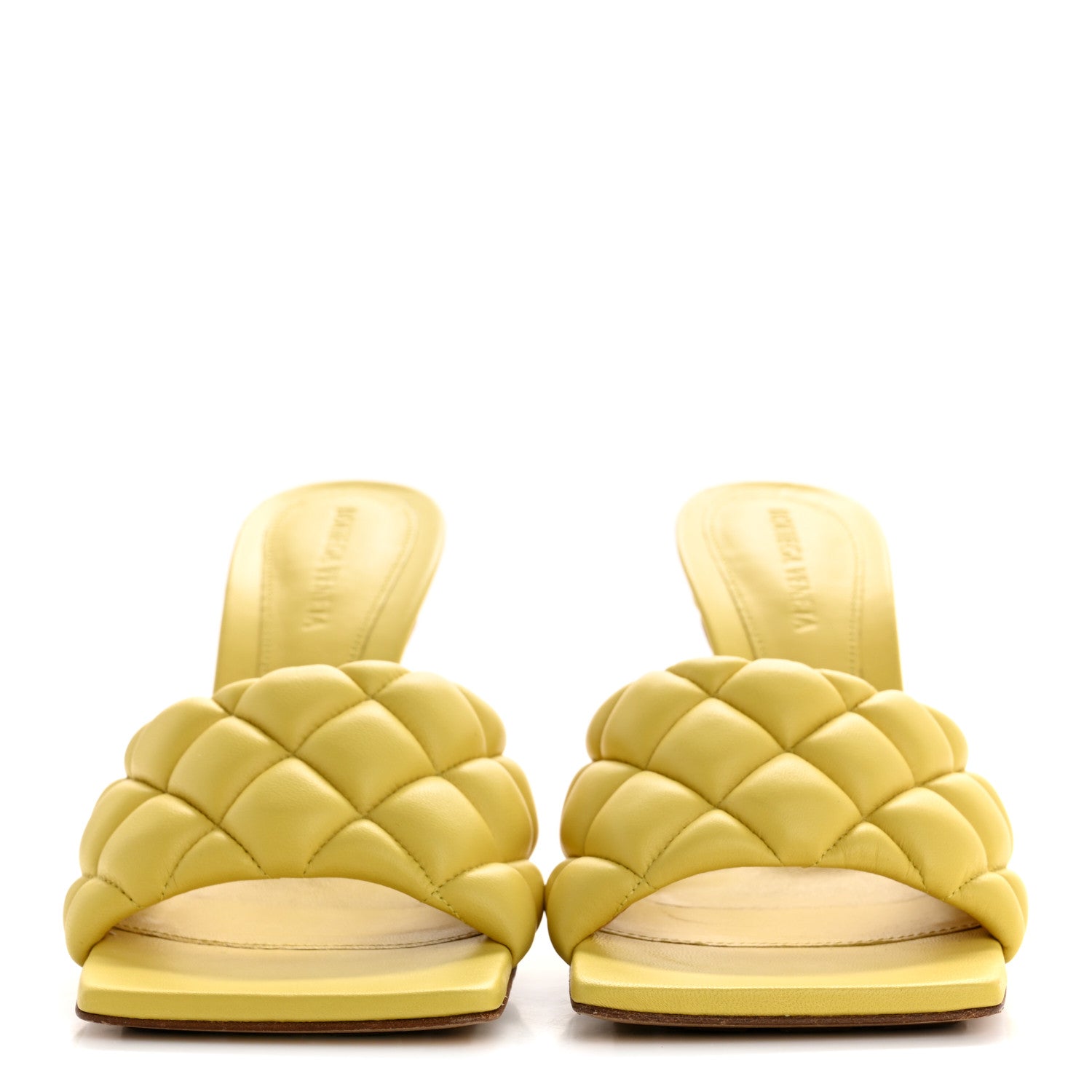 Bottega Veneta Nappa Matelasse Padded Mule Sandals 38.5 Pear 3 of 9