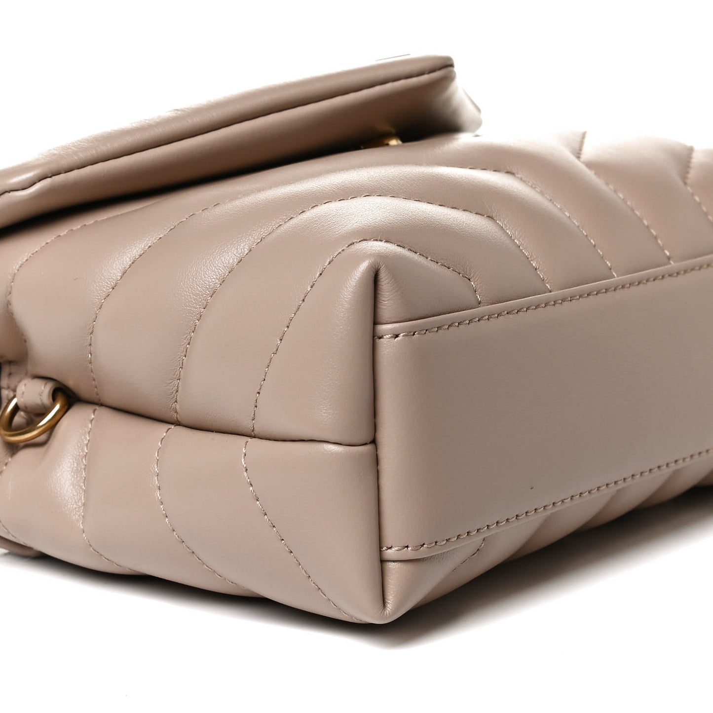 Calfskin Y Quilted Monogram Toy Loulou Crossbody Bag Dark Beige
