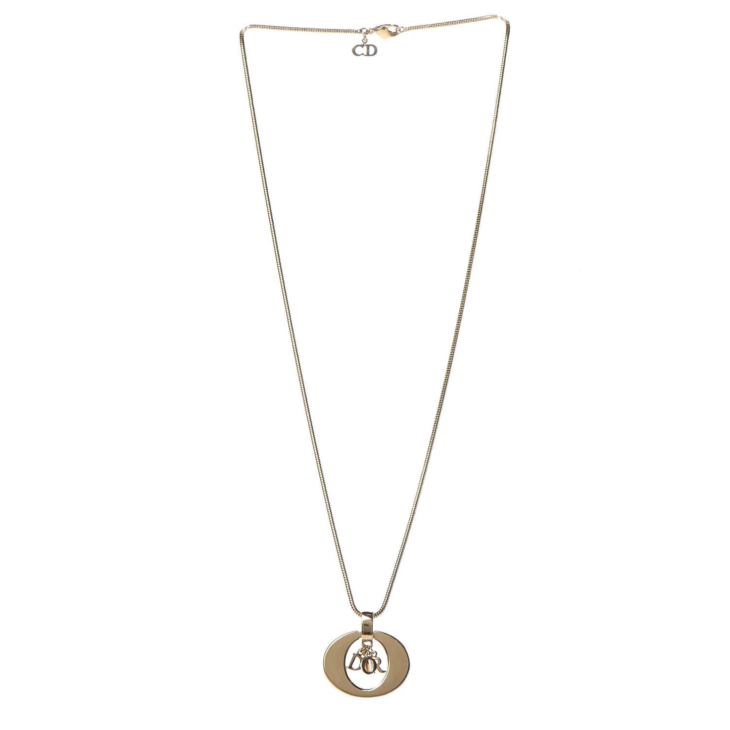 Metal Logo Necklace Gold