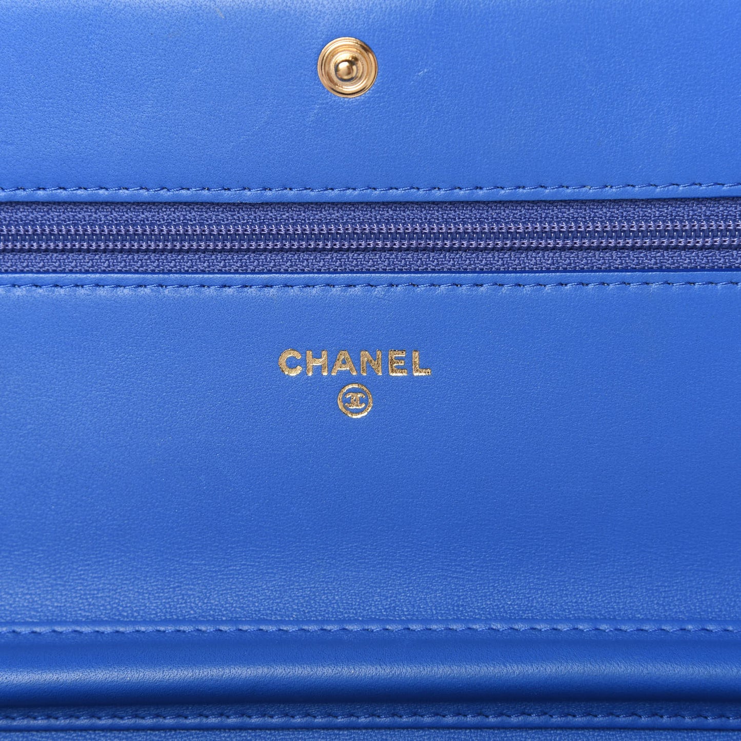 Lambskin Quilted Boy Wallet On Chain WOC Blue