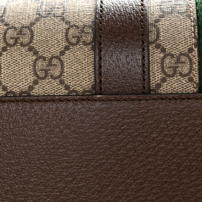 Gucci GG Supreme Monogram Textured Dollar Calfskin Web Medium Savoy Duffle Bag Beige Ebony New Acero 11 of 13