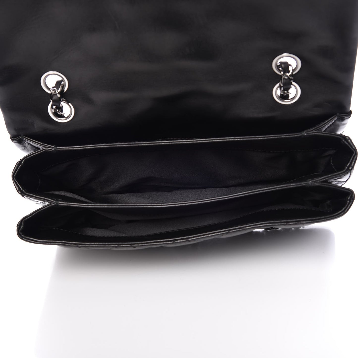 Lambskin Quilted Large 3 Flap Black
