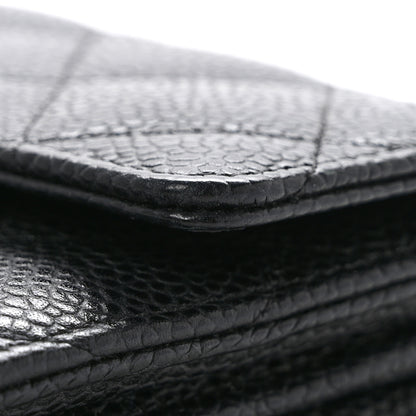 Chanel Caviar Quilted Large Gusset Flap Wallet Black 10 of 10