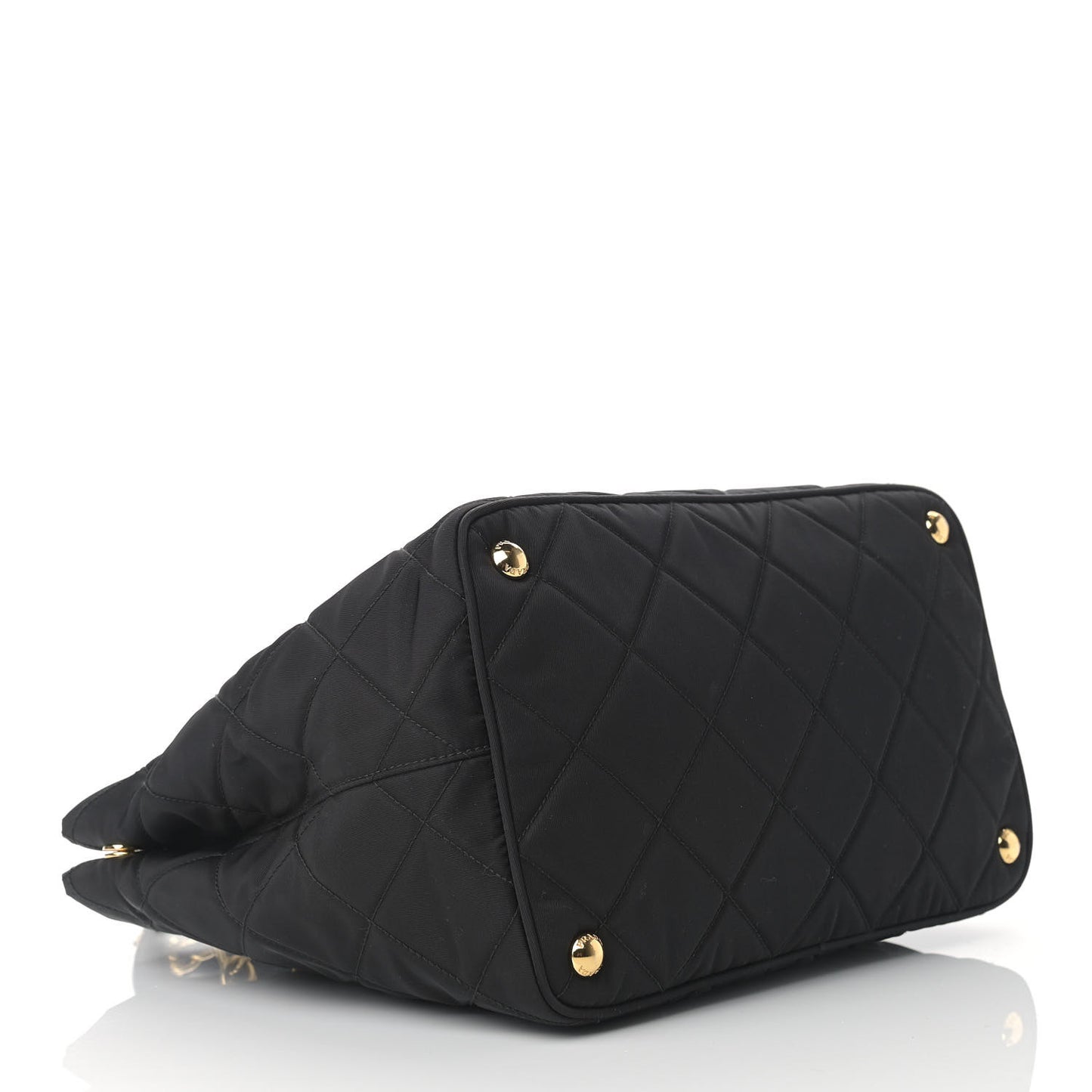 Nylon Tessuto Impuntu Quilted Shoulder Bag Black
