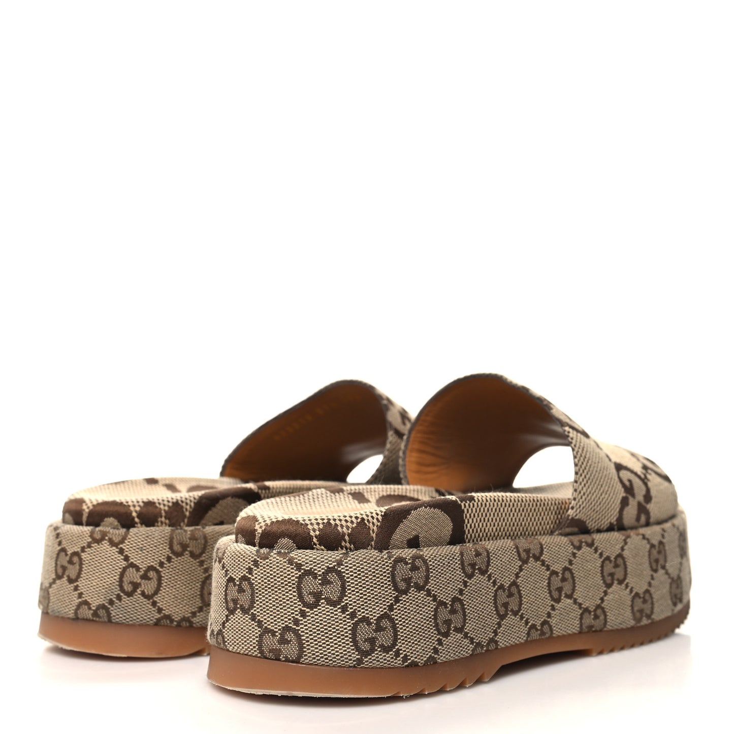 Monogram Jumbo GG Angelina Platform 55mm Slide Sandals 37.5 Beige