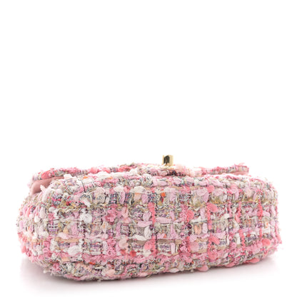 Chanel Tweed Mini Pearl Handle Flap Pink Beige Orange Ecru 4 of 11