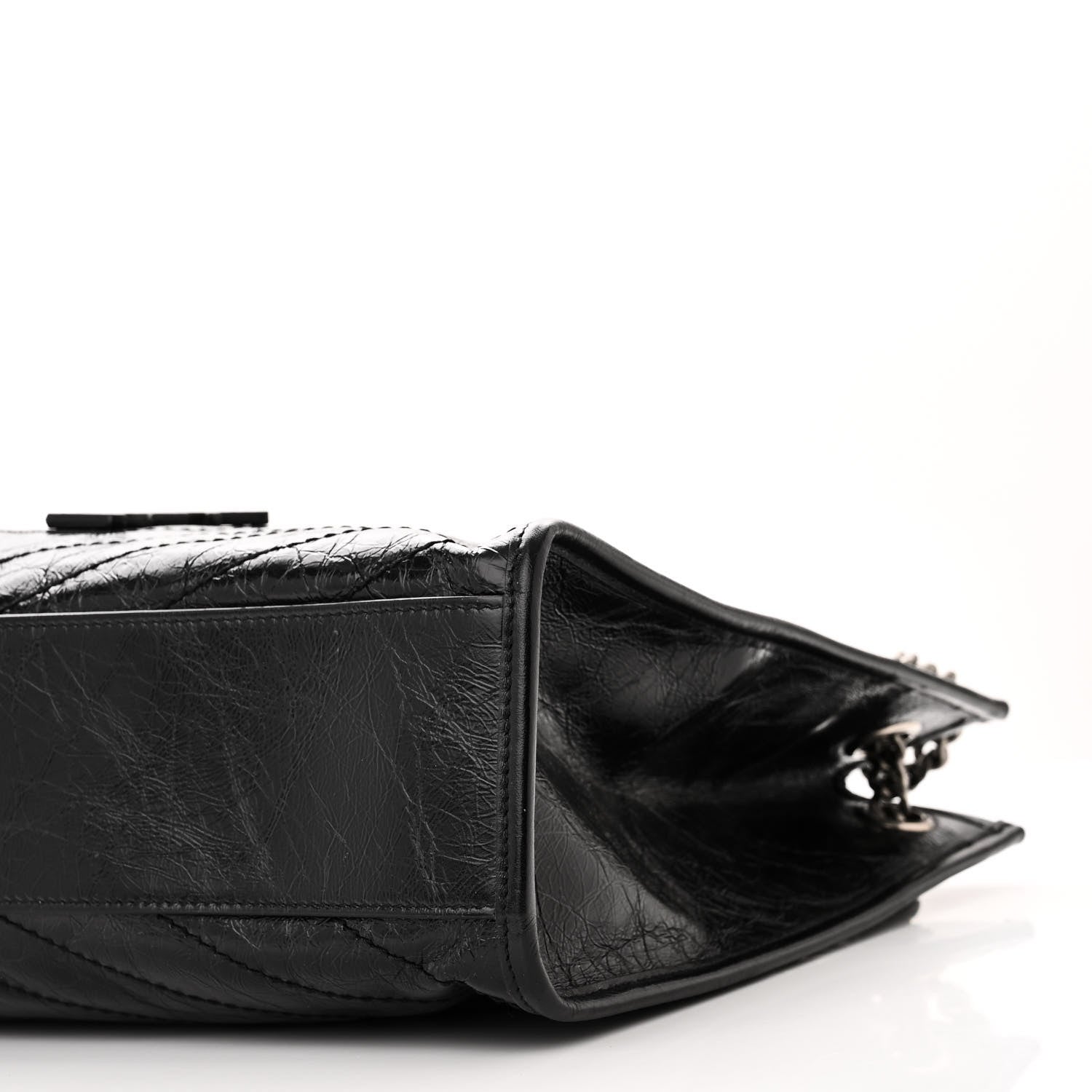 Saint Laurent SAINT LAURENT Crinkled Calfskin Matelasse Monogram Medium Niki Shopper Tote Black 10 of 10