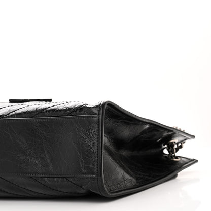 Saint Laurent SAINT LAURENT Crinkled Calfskin Matelasse Monogram Medium Niki Shopper Tote Black 10 of 10