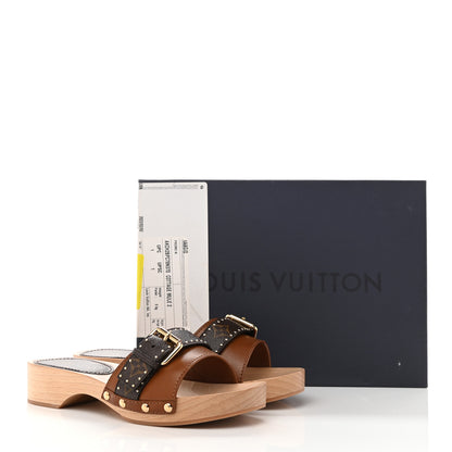 Louis Vuitton Calfskin Monogram Cottage Mule 37 Cognac 9 of 9