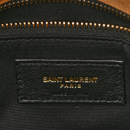Saint Laurent Suede Calfskin Quilted Small Loulou Puffer Monogram Chain Satchel Cinnamon 5 of 8