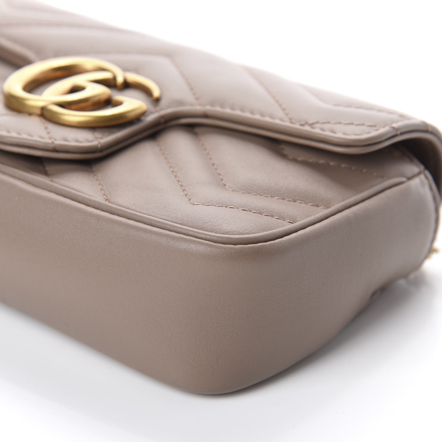 Gucci Calfskin Matelasse Super Mini GG Marmont Shoulder Bag Porcelain Rose 7 of 12