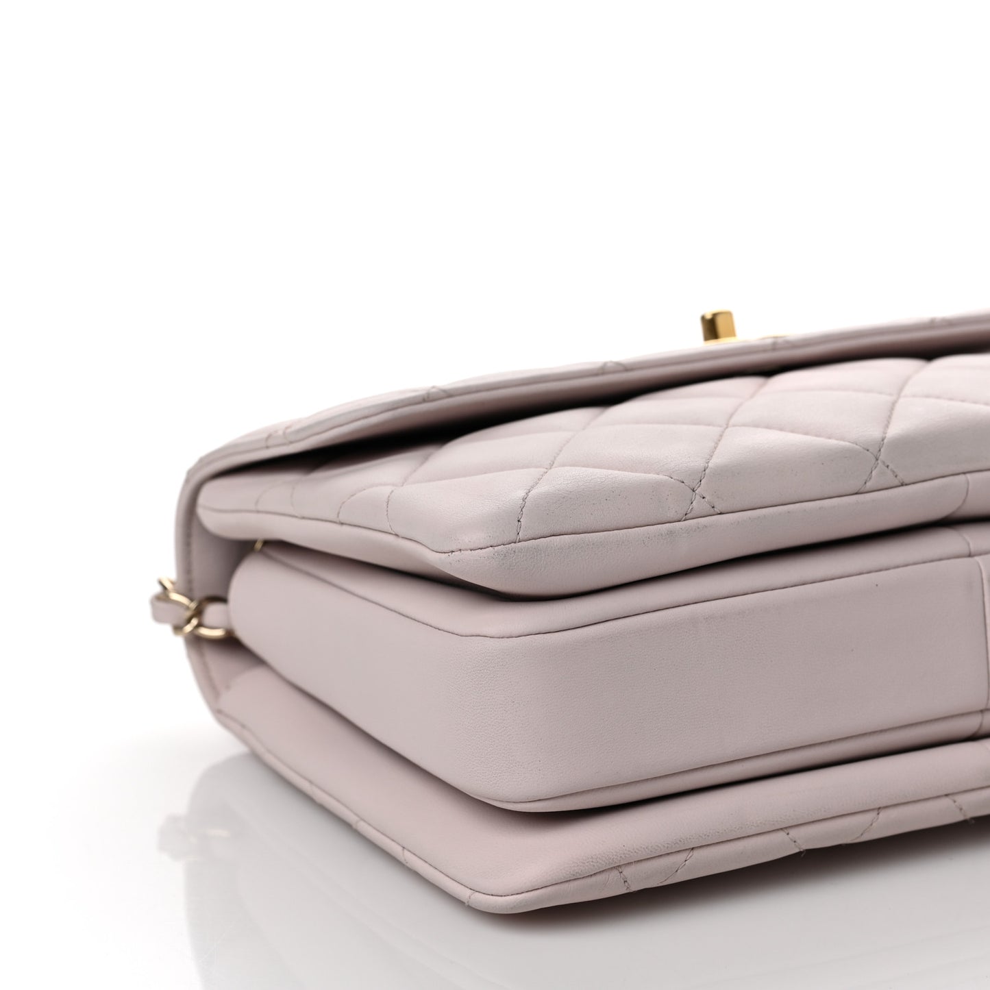 Lambskin Quilted Small Trendy CC Flap Dual Handle Bag Lilac