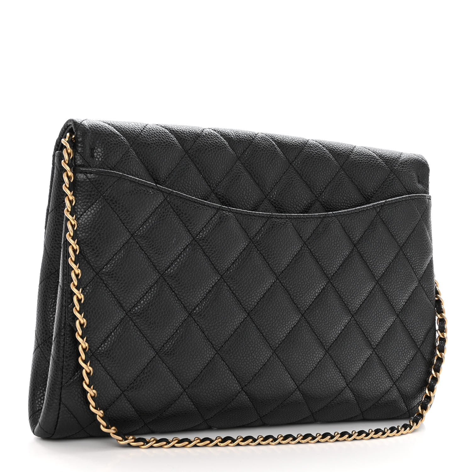 Chanel Caviar Quilted Clutch With Chain Flap Black 3 of 10