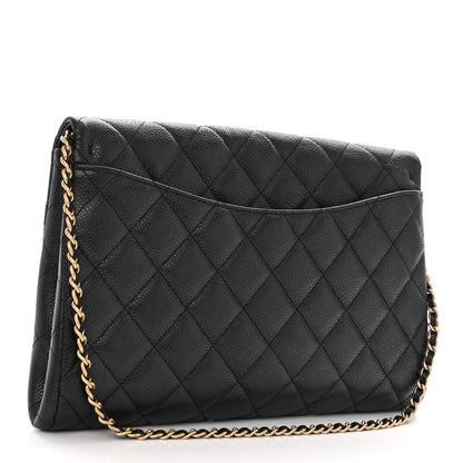 Chanel Caviar Quilted Clutch With Chain Flap Black 3 of 10