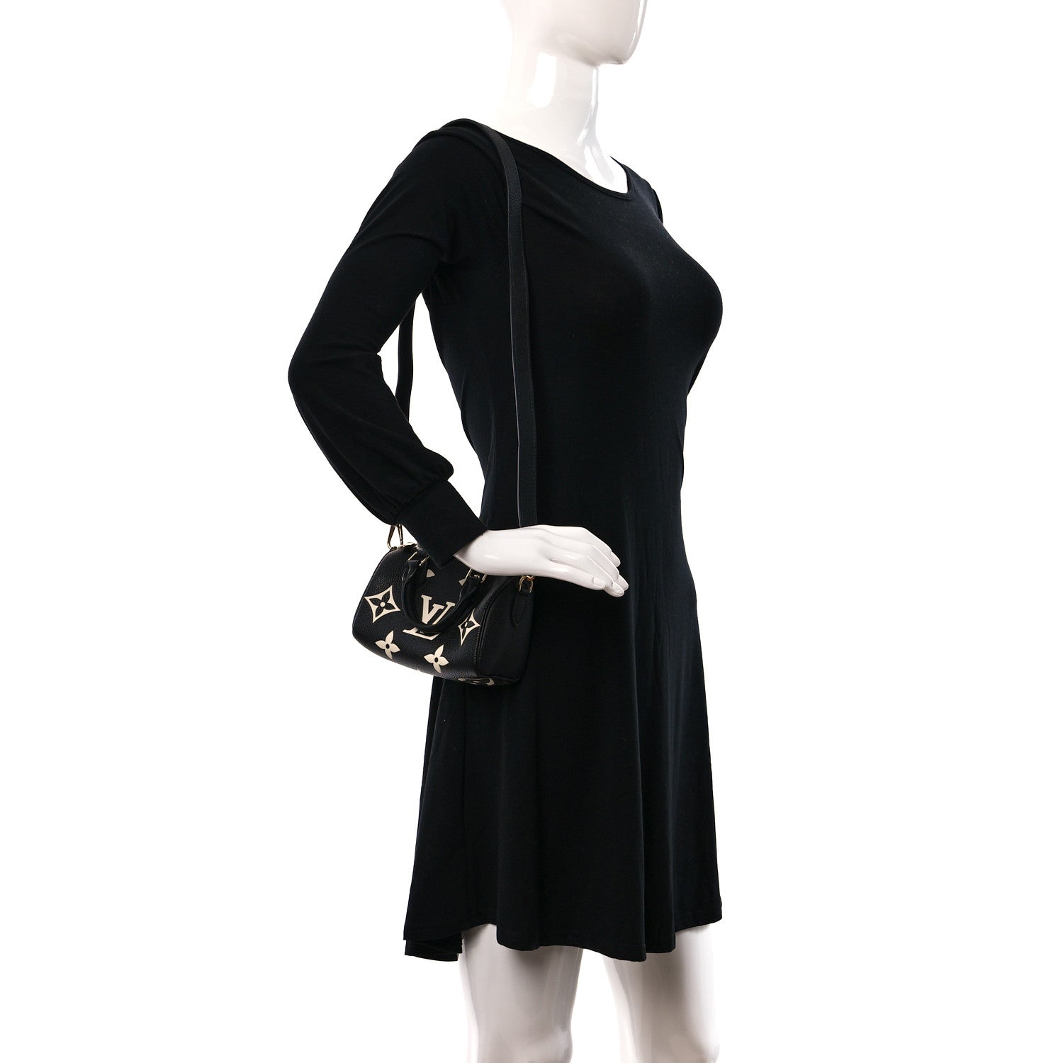 Louis Vuitton Empreinte Monogram Giant Nano Speedy Black Beige 2 of 9