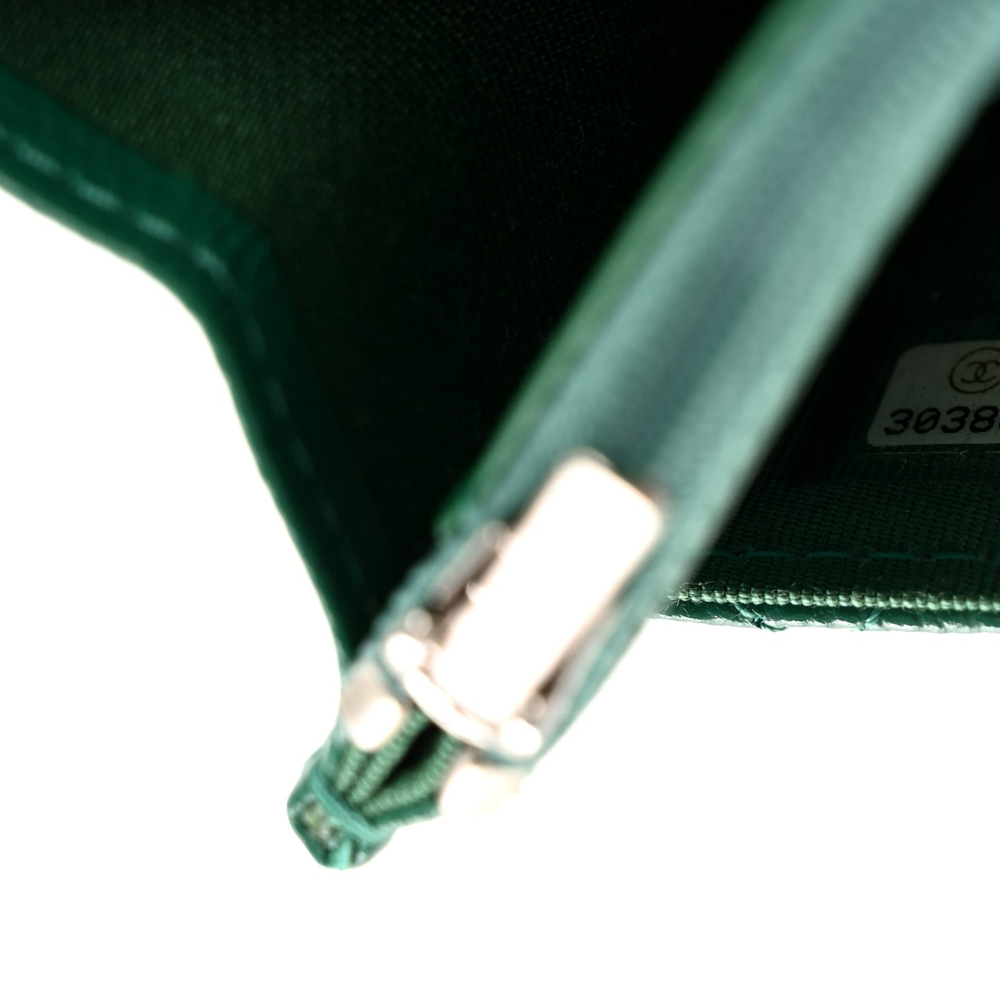 Caviar Quilted Wallet On Chain WOC Green