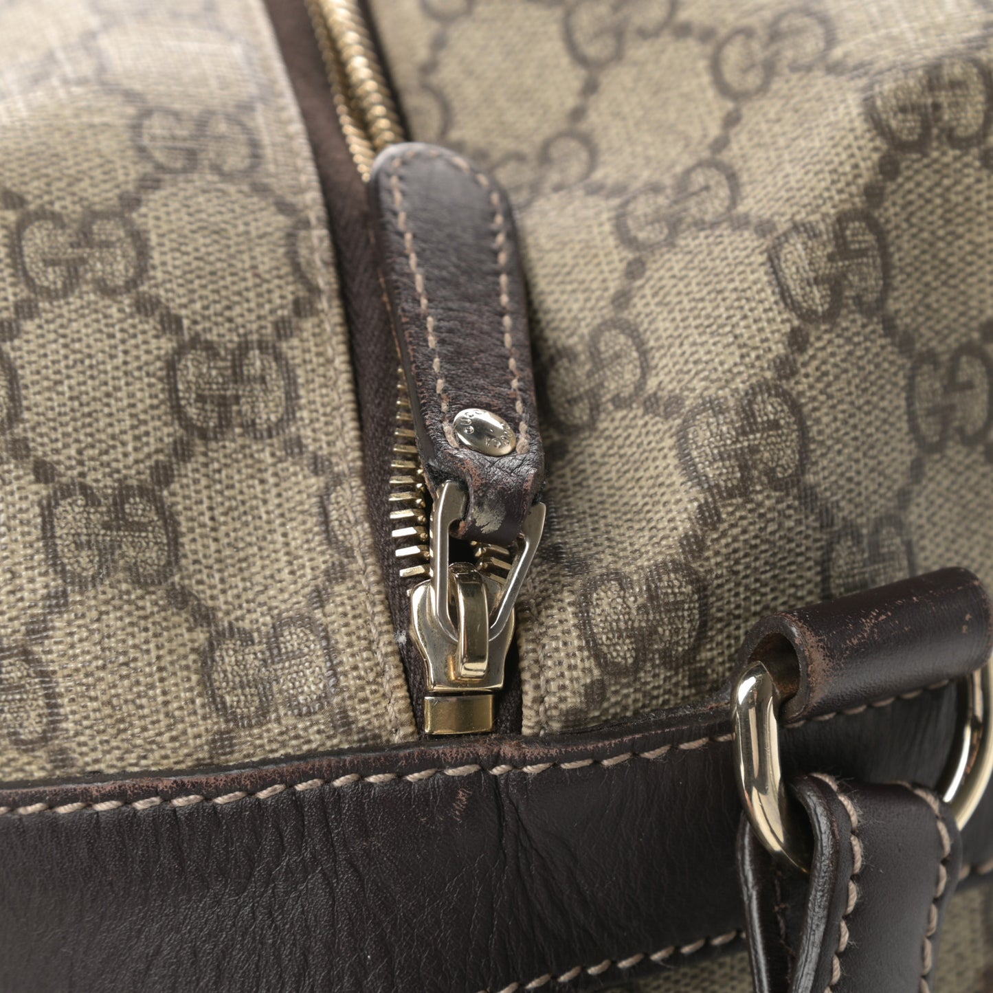 GG Plus Monogram Medium Carry On Duffle Dark Brown