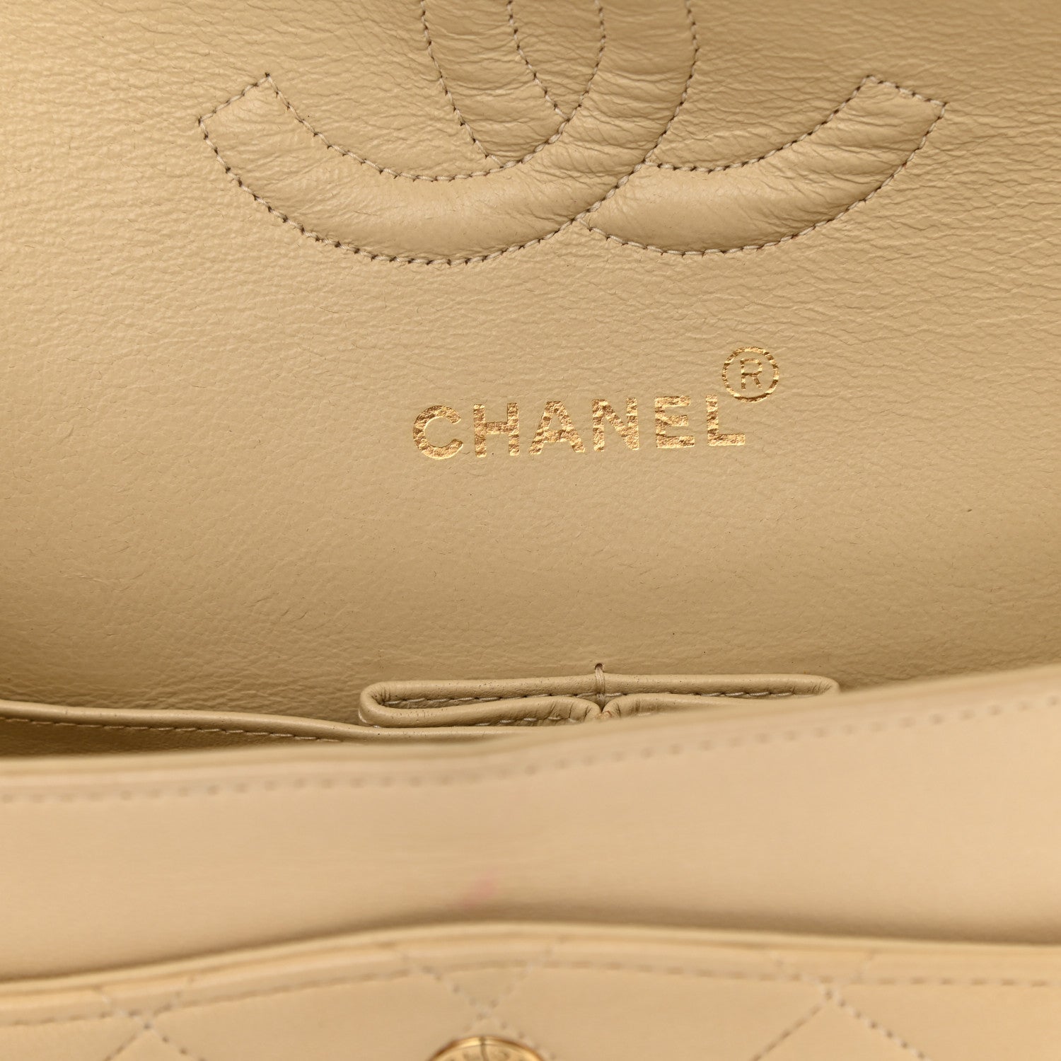 Chanel Lambskin Quilted Medium Double Flap Beige 6 of 15
