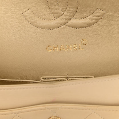 Chanel Lambskin Quilted Medium Double Flap Beige 6 of 15