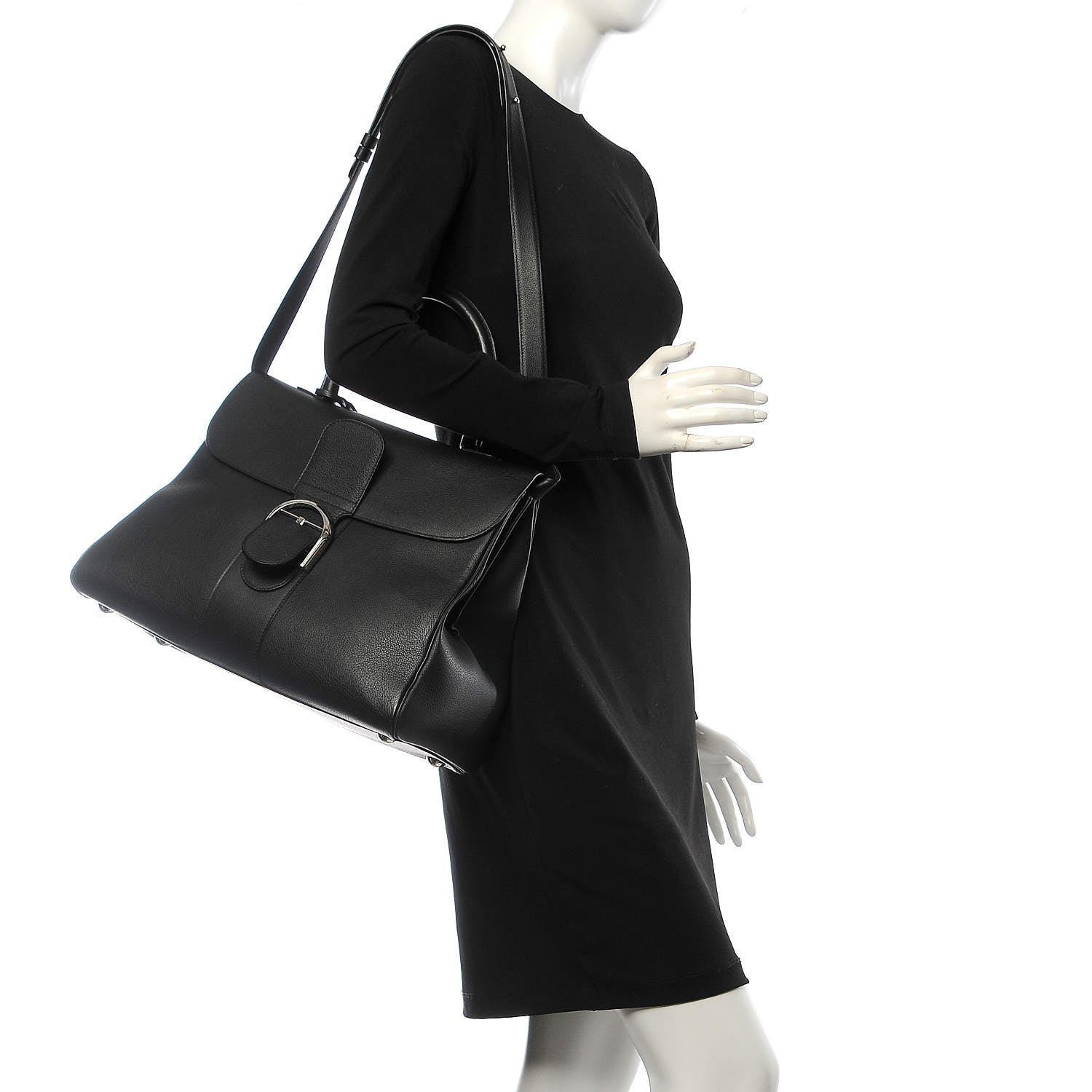 Delvaux Grained Calfskin GM Brillant Satchel Black 2 of 8