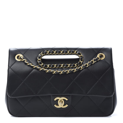 Chanel Lambskin Small Chain Handle Flap Bag Black 1 of 11