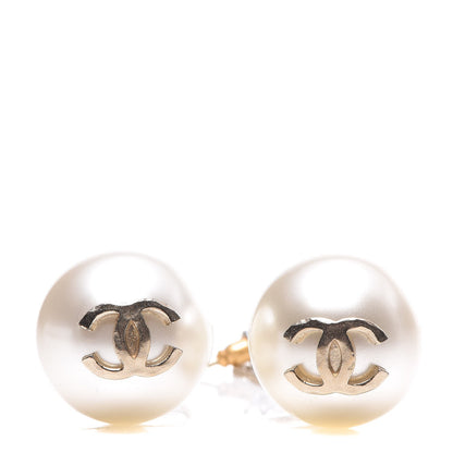 Chanel Pearl CC Drop Earrings Gold 4 of 4