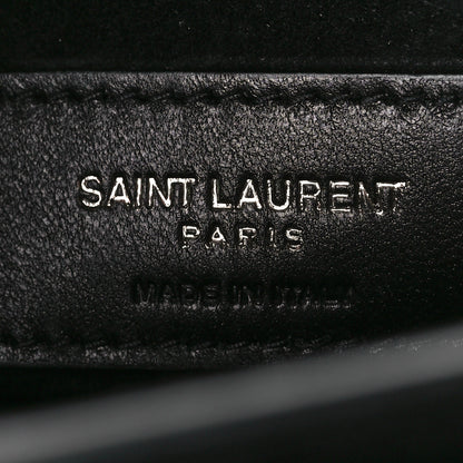 Saint Laurent Calfskin Crocodile Embossed Medium Monochrome Monogram Sunset Black 6 of 12