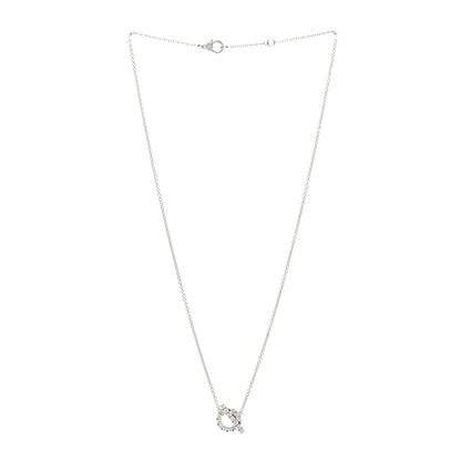 Hermes 18K White Gold Diamond Finesse Pendant Necklace 3 of 5