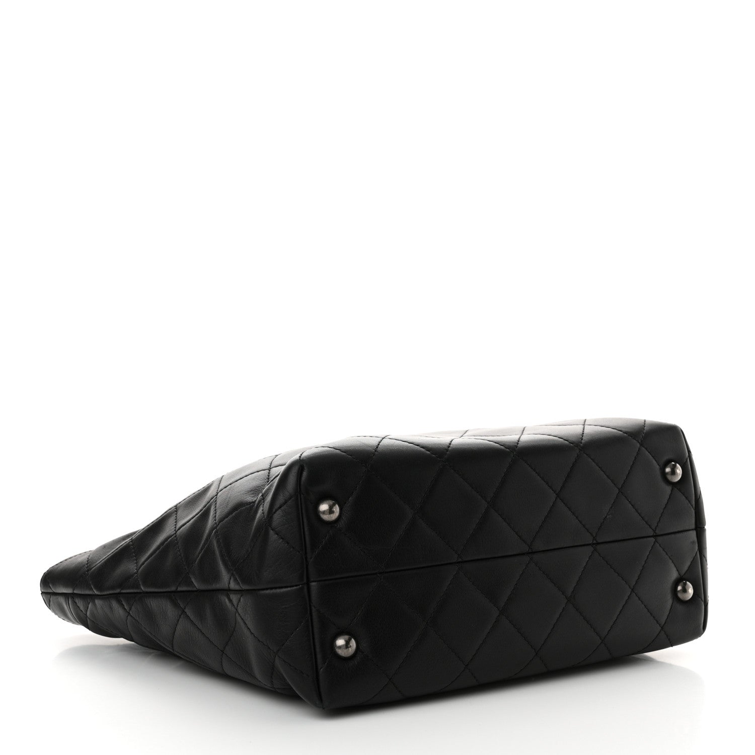 Chanel Calfskin Quilted Large Shopping In Chains Tote Black 4 of 11