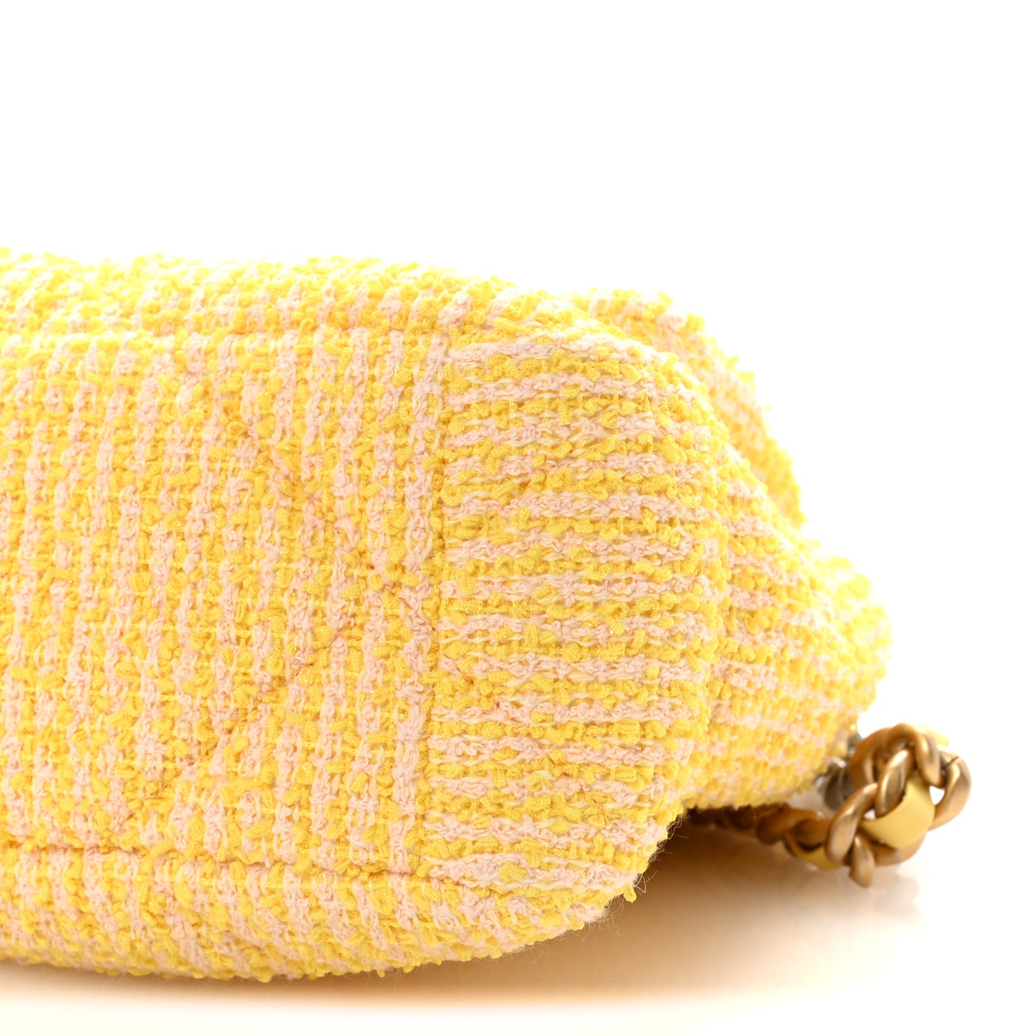 Chanel Tweed Quilted Large Chanel 19 Flap Yellow 10 of 10