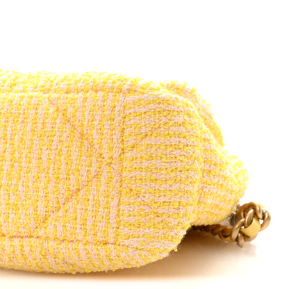 Chanel Tweed Quilted Large Chanel 19 Flap Yellow 10 of 10
