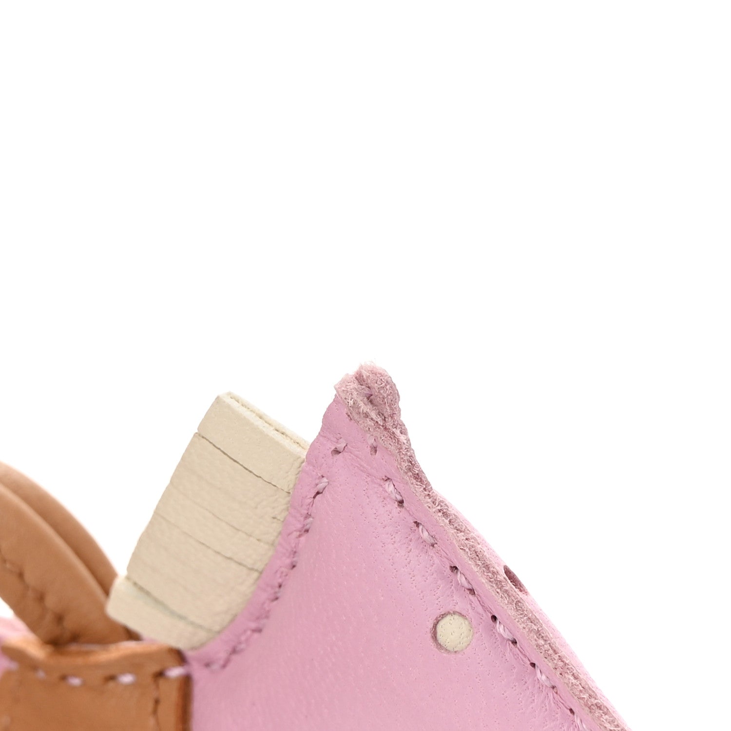 Hermes Milo Lambskin Grigri Rodeo Horse Bag Charm PM Mauve Sylvestre Craie Chai 6 of 6