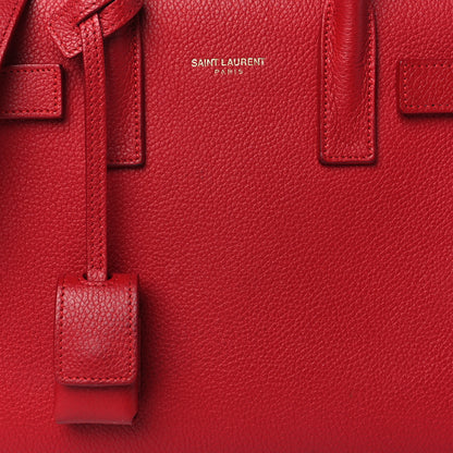 Saint Laurent Grained Calfskin Nano Sac De Jour Lipstick Red 6 of 9