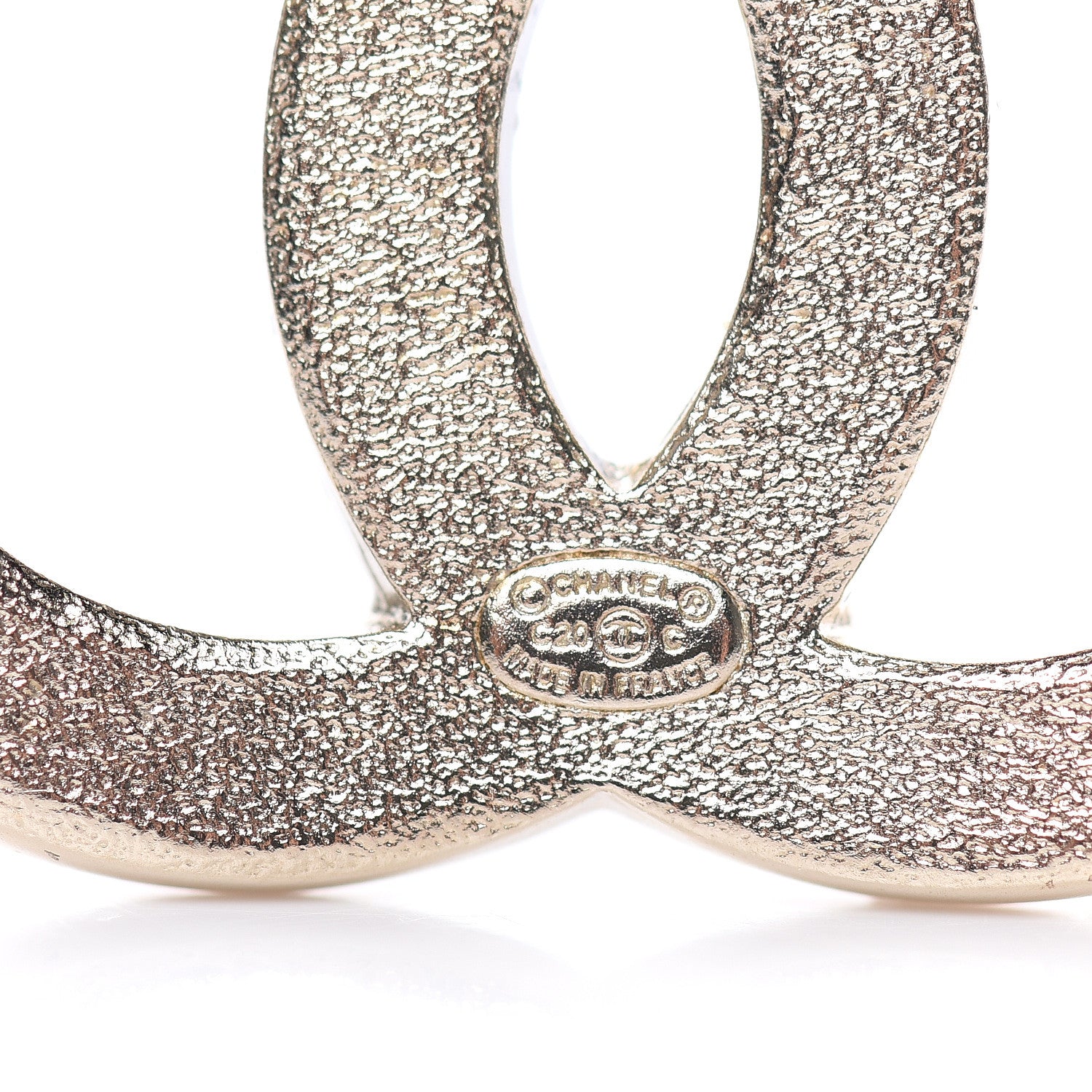 Chanel Crystal CC Brooch Light Gold 4 of 5