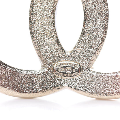 Chanel Crystal CC Brooch Light Gold 4 of 5