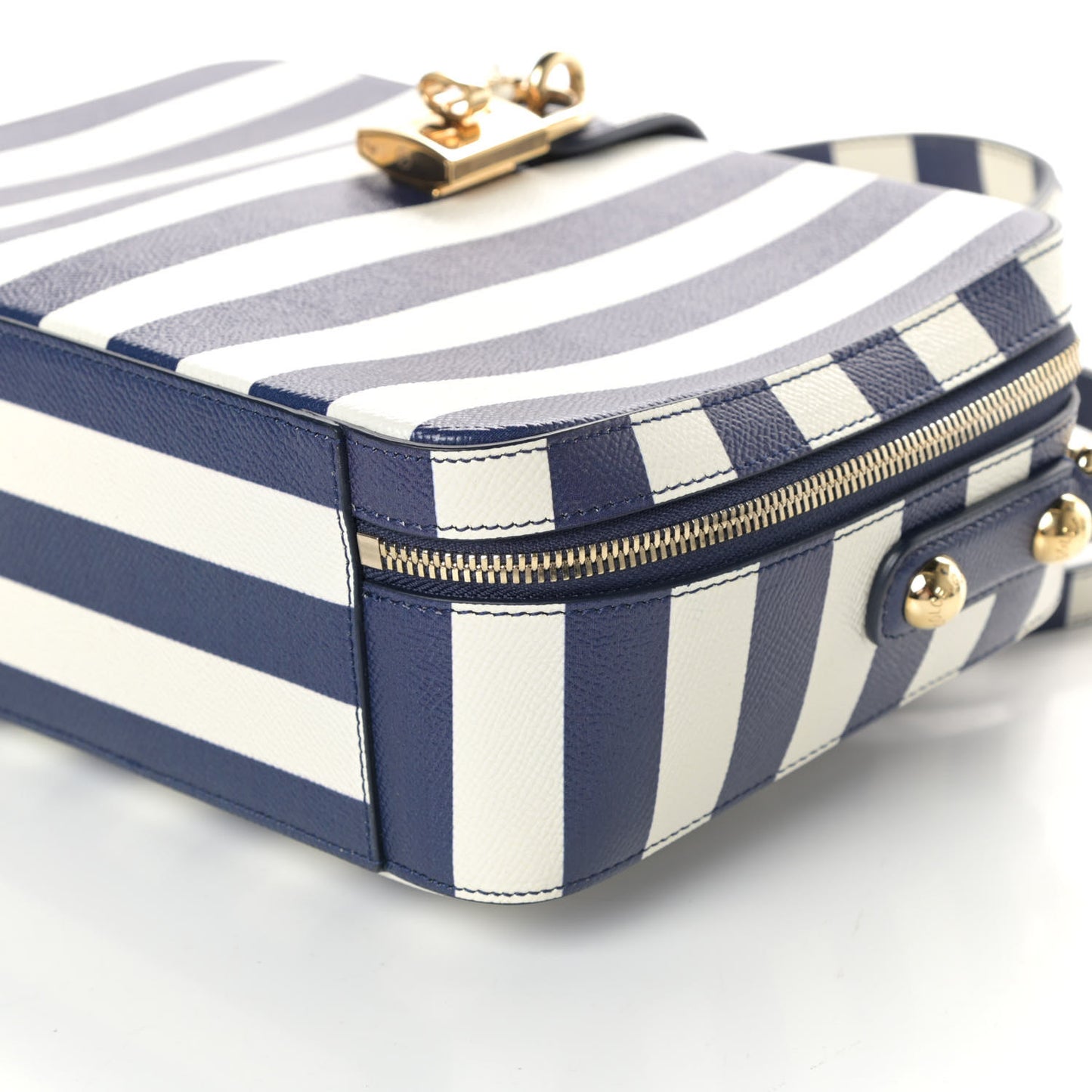 Dauphine Stripe Box Bag Blue White