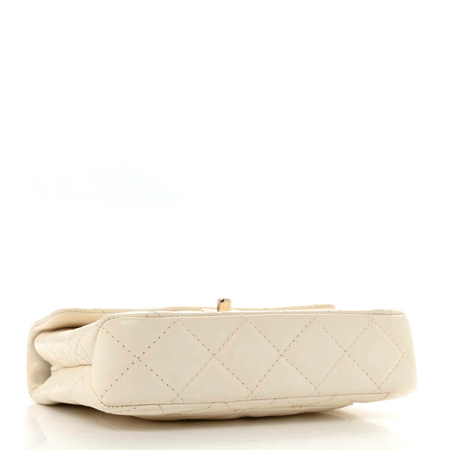 Chanel Shiny Crumpled Calfskin Quilted Top Handle Flap White 4 of 14